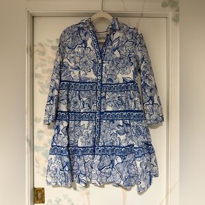 Lilly Pulitzer Blue and White Floral Dress